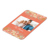 家族カスタムの写真と文字モダン マグネット (左側)