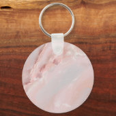 家族カスタムの写真を金ゴールドとピンクのエレガント大理石 キーホルダー (裏面)