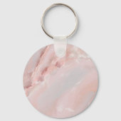 家族カスタムの写真を金ゴールドとピンクのエレガント大理石 キーホルダー (裏面)