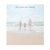 家族カスタムの写真ビーチ休暇 ノートパッド (正面)