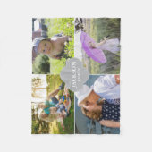 家族カスタムの名前で写真をコラージュ, 4写真 フリースブランケット (正面)