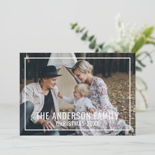 家族カスタムの名前の家族の写真 シーズンカード (スタンド正面)