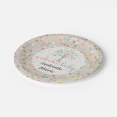 家族カスタムの木に赤ちゃんシャワー愛が育つ ペーパープレート (アングル)