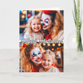 家族カスタムの2写真テンプレートハッピーハローウィン カード (正面)