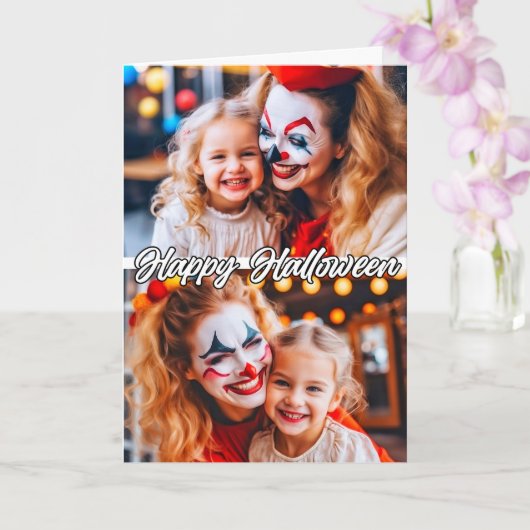 家族カスタムの2写真テンプレートハッピーハローウィン カード (蘭)