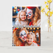 家族カスタムの2写真テンプレートハッピーハローウィン カード (黄色い花)