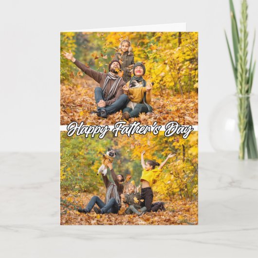 家族カスタムの2写真テンプレート父の日 カード (正面)