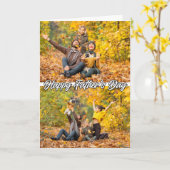 家族カスタムの2写真テンプレート父の日 カード (黄色い花)