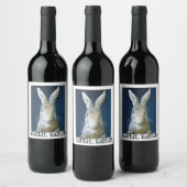 家族カスタムラッキーうさぎことわざのギフト ワインラベル (ボトル)