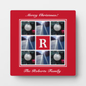 家族カスタム写真クリスマス写真コラージュ フォトプラーク (正面)