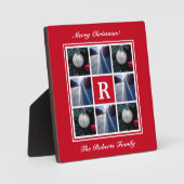 家族カスタム写真クリスマス写真コラージュ フォトプラーク (正面)