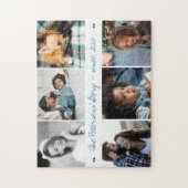 家族カスタム写真コラージュ手書き名 ジグソーパズル (縦)