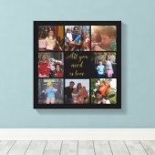 家族カスタム写真コラージュ「必要なのは愛」 キャンバスプリント (インサイチュ (ウッドフロア))