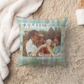 家族カスタム写真タイポグラフィパステルプライドタータンチェック クッション (ブランケット)