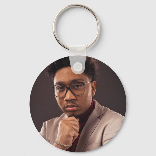 家族カスタム写真ミニマシンプルリスト キーホルダー (正面)