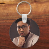 家族カスタム写真ミニマシンプルリスト キーホルダー (正面)