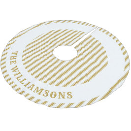 家族カスタム名のクリスマスツリースカート ブラッシュドポリエステルツリースカート