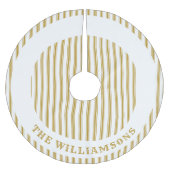 家族カスタム名のクリスマスツリースカート ブラッシュドポリエステルツリースカート (正面)