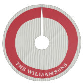 家族カスタム名のクリスマスツリースカート ブラッシュドポリエステルツリースカート (正面)