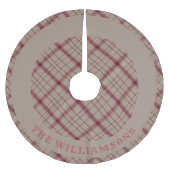 家族カスタム名のクリスマスツリースカート ブラッシュドポリエステルツリースカート (正面)