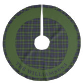 家族カスタム名のクリスマスツリースカート ブラッシュドポリエステルツリースカート (正面)