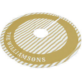 家族カスタム名のクリスマスツリースカート ブラッシュドポリエステルツリースカート