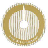 家族カスタム名のクリスマスツリースカート ブラッシュドポリエステルツリースカート (正面)