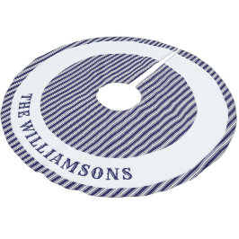 家族カスタム名のクリスマスツリースカート ブラッシュドポリエステルツリースカート