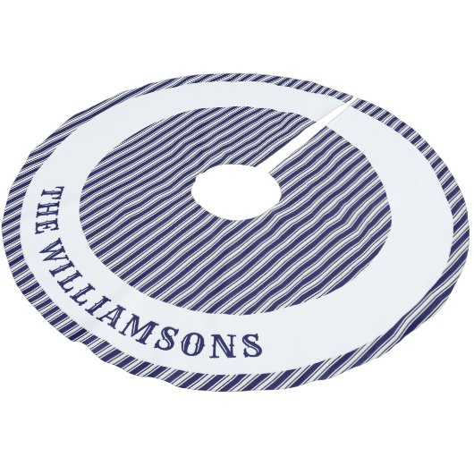 家族カスタム名のクリスマスツリースカート ブラッシュドポリエステルツリースカート (アングル)