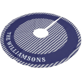 家族カスタム名のクリスマスツリースカート ブラッシュドポリエステルツリースカート