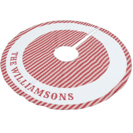 家族カスタム名のクリスマスツリースカート ブラッシュドポリエステルツリースカート