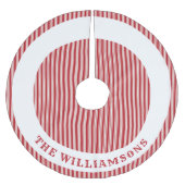 家族カスタム名のクリスマスツリースカート ブラッシュドポリエステルツリースカート (正面)