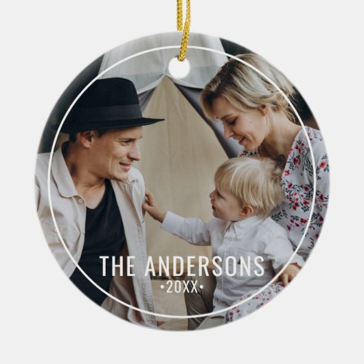 家族カスタム名の写真 セラミックオーナメント (正面)