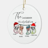 家族カスタム名クリスマス家族ギフト セラミックオーナメント (左)