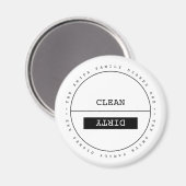 家族カスタム名シンプルクリーン汚れ食洗機 マグネット (正面/裏面)