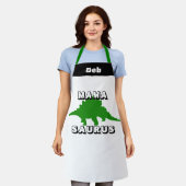 家族カスタム用のパーソナライズされた恐竜エプロン エプロン (着用した状態)