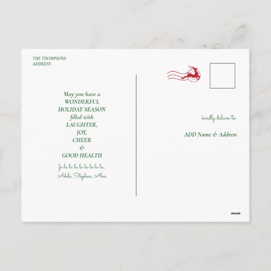 家族カラオケ教会カロールズサービスクリスマス シーズンポストカード (裏面)