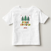家族カラフルクリスマスツリーメリークリスマス トドラーTシャツ (正面)