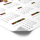 家族カラフル写真2023カレンダー ポスター (角)