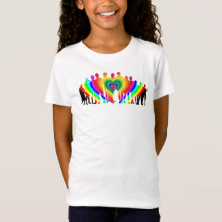 家族カラフル愛の女の子 Tシャツ