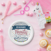 家族カラフル懇親会デザイン ペーパープレート (パーティー)