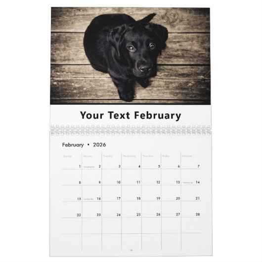 家族カレンダー月刊写真文字記念 カレンダー (2月 2026)
