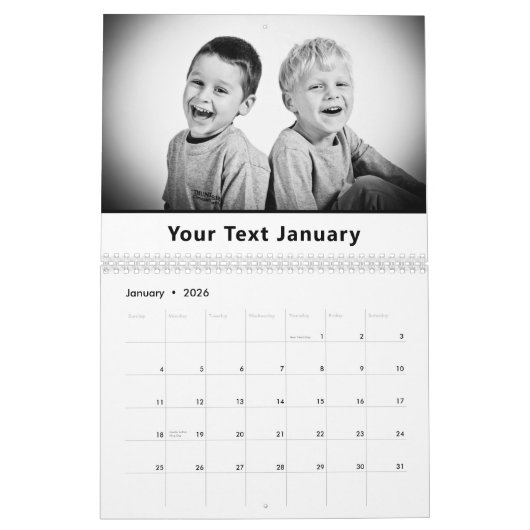 家族カレンダー月刊写真文字記念 カレンダー (1月 2026)