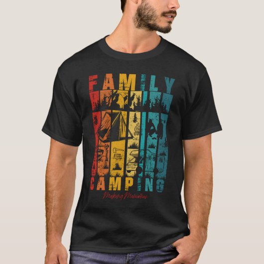 家族キャンプ 楽しい家族旅行 思い出作り vin tシャツ (正面)