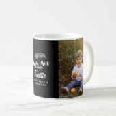 家族ギフト写真孫シンプルタイポグラフィ コーヒーマグカップ (正面右)