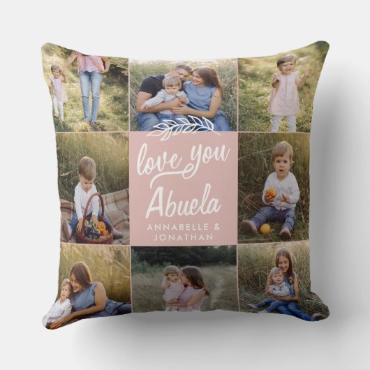 家族ギフト8写真孫シンプル クッション (裏面)