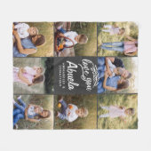 家族ギフト8枚の写真シンプル孫 フリースブランケット (正面(横))