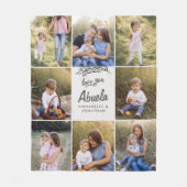 家族ギフト8枚の写真シンプル孫  フリースブランケット (正面)