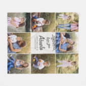 家族ギフト8枚の写真シンプル孫  フリースブランケット (正面(横))