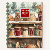 家族クラシック食事用クリスマスレシピ手帳 ノートブック (正面)